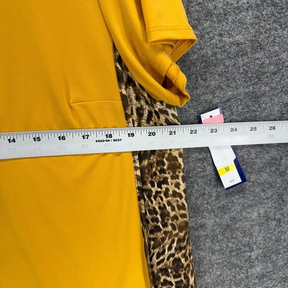 New Nygard T-Shirt Women M Medium Orange Animal Print Short Sleeve Pullover - Picture 6 of 9